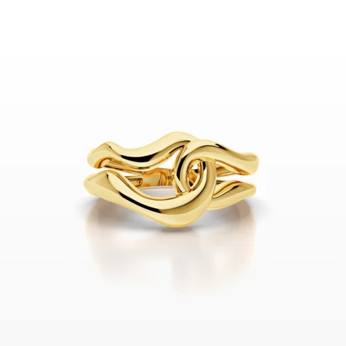 Asymmetric Deformed knot Design Ring