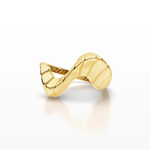 Asymmetrical Curved Groove Ring